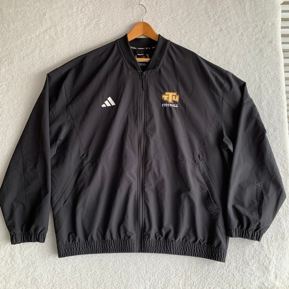 Adidas TTU Tennessee Tech Golden Eagles Sideline Jacket Mens 2XL Full Zip Black
